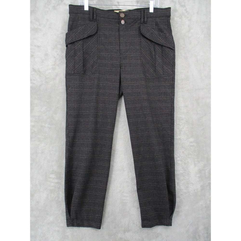 Democracy Pants Womens‎ 12 Plaid Tapered Preppy Slimming Pockets Stretch Knit